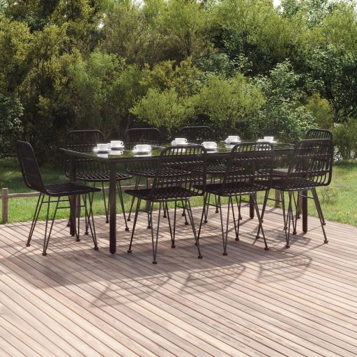 3-tlg. Garten-Essgruppe Poly Rattan