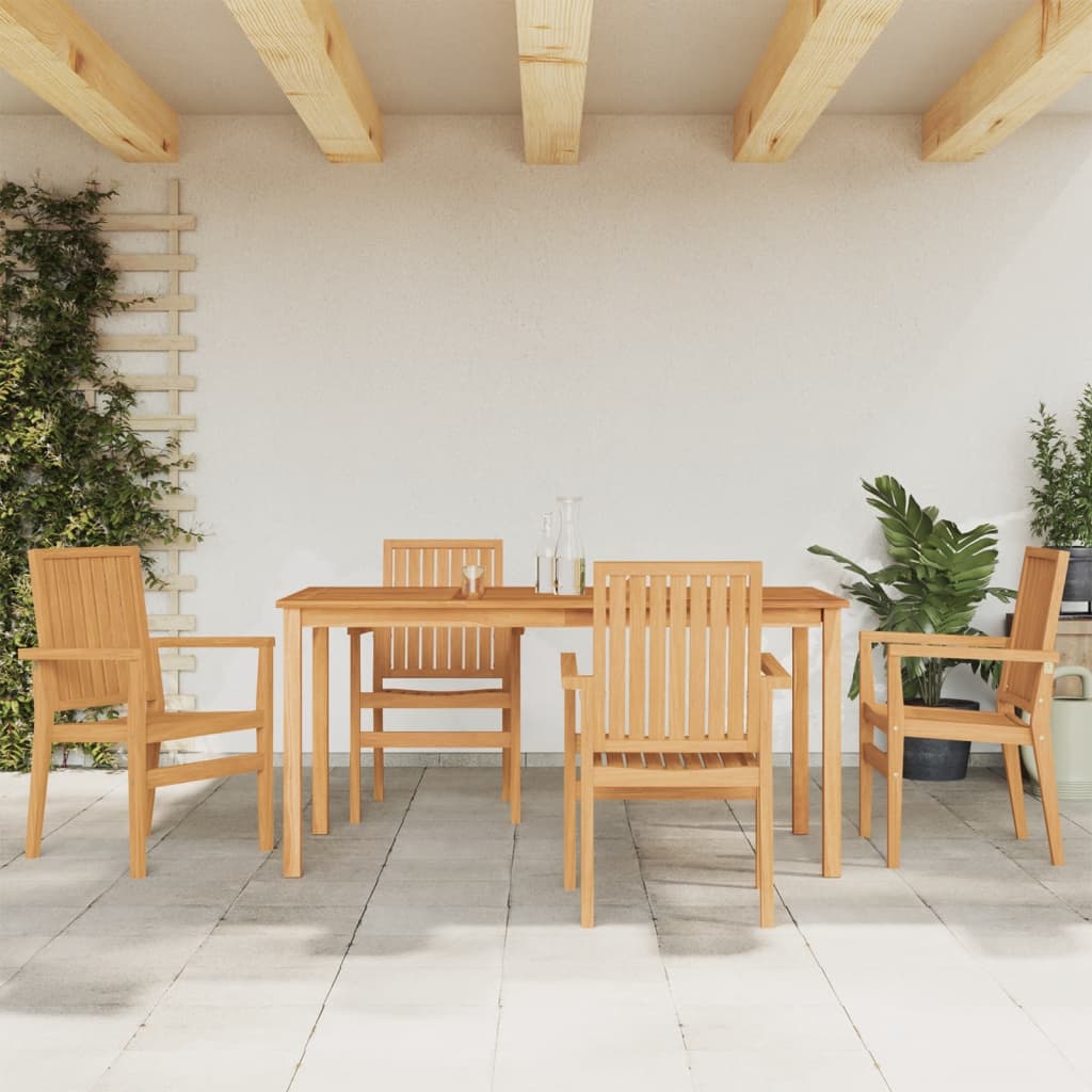 3-tlg. Garten-Essgruppe Massivholz Teak