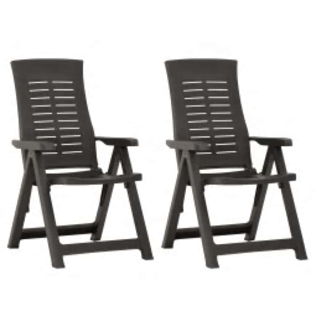 Verstellbare Gartenstühle 2 Stk. Kunststoff Weiß