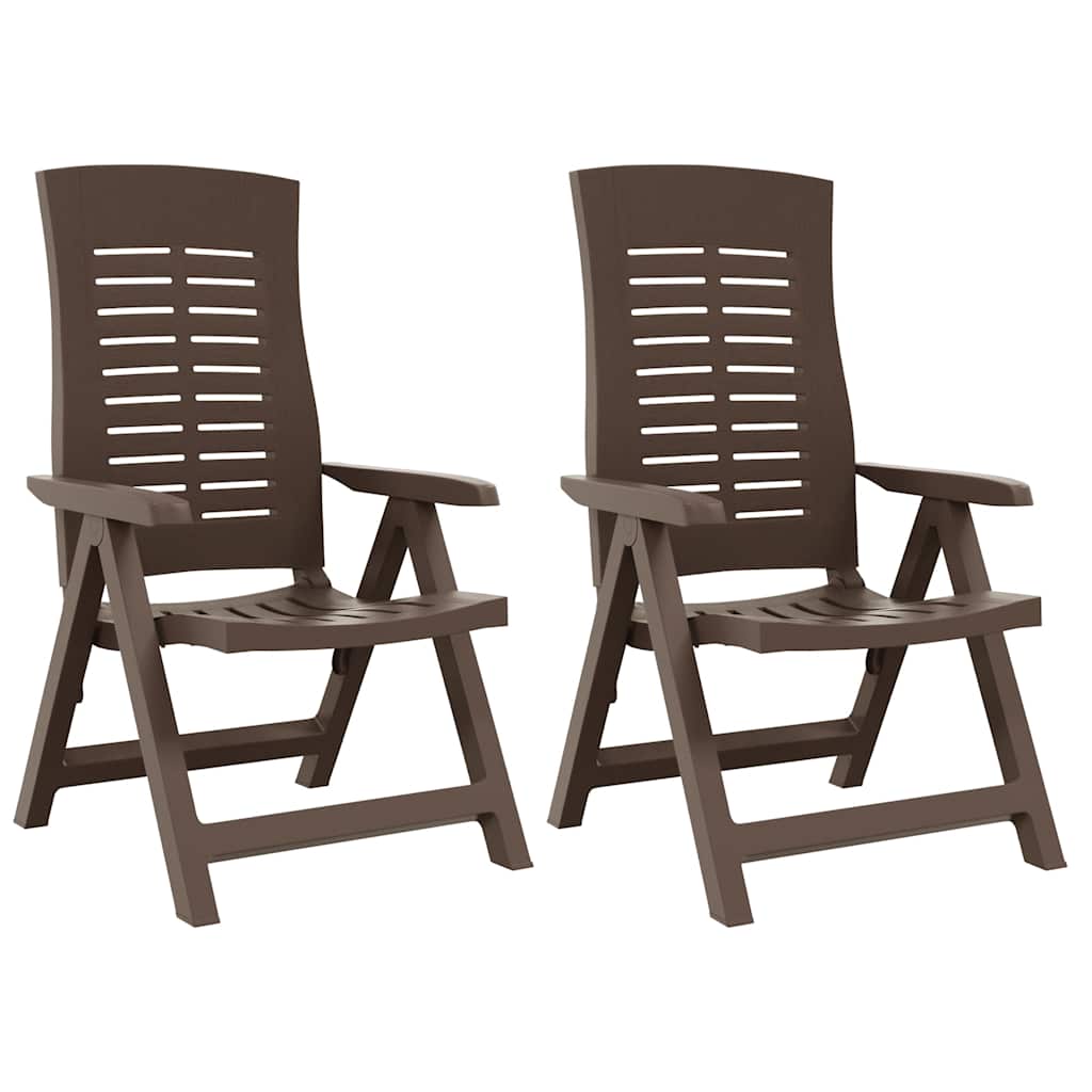 vidaXL Verstellbare Gartenstühle 2 Stk. Kunststoff Weiß