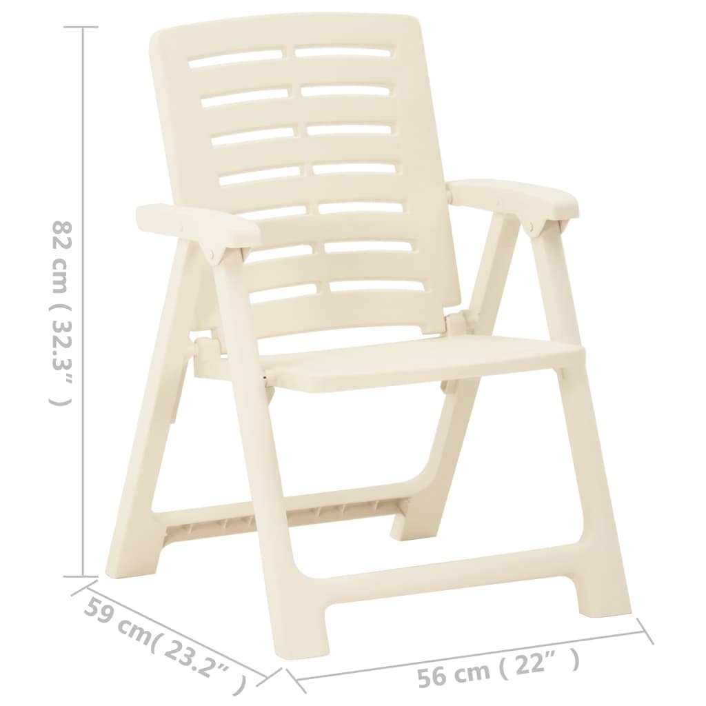 Gartenstühle 2 Stk. Kunststoff Weiß