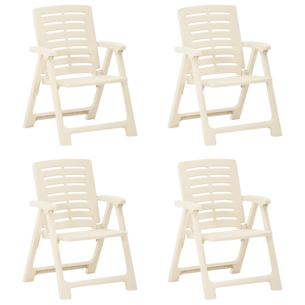 Gartenstühle 2 Stk. Kunststoff Weiß