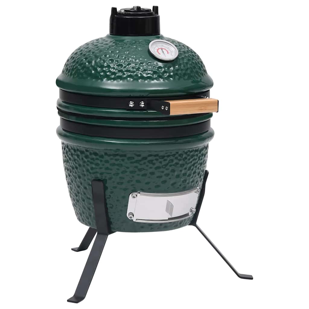 vidaXL 2-in-1 Kamado-Grill Smoker Keramik 56 cm Schwarz