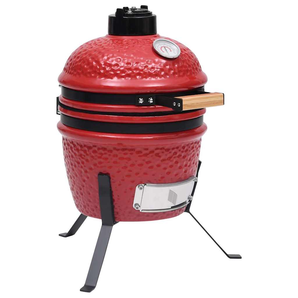 vidaXL 2-in-1 Kamado-Grill Smoker Keramik 56 cm Schwarz