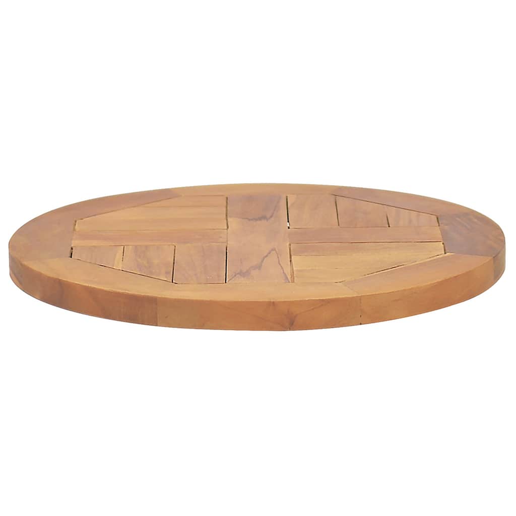 vidaXL Tischplatte Massivholz Teak Rund 2,5 cm 40 cm