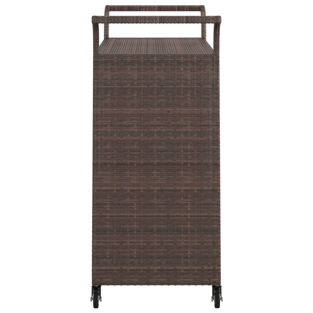 vidaXL Barwagen mit Schublade Braun 100x45x97 cm Poly Rattan
