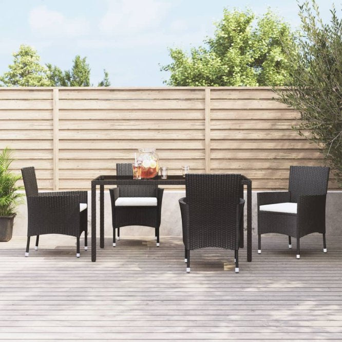vidaXL Gartenstühle mit Sitzpolster 2 Stk. Poly Rattan Braun