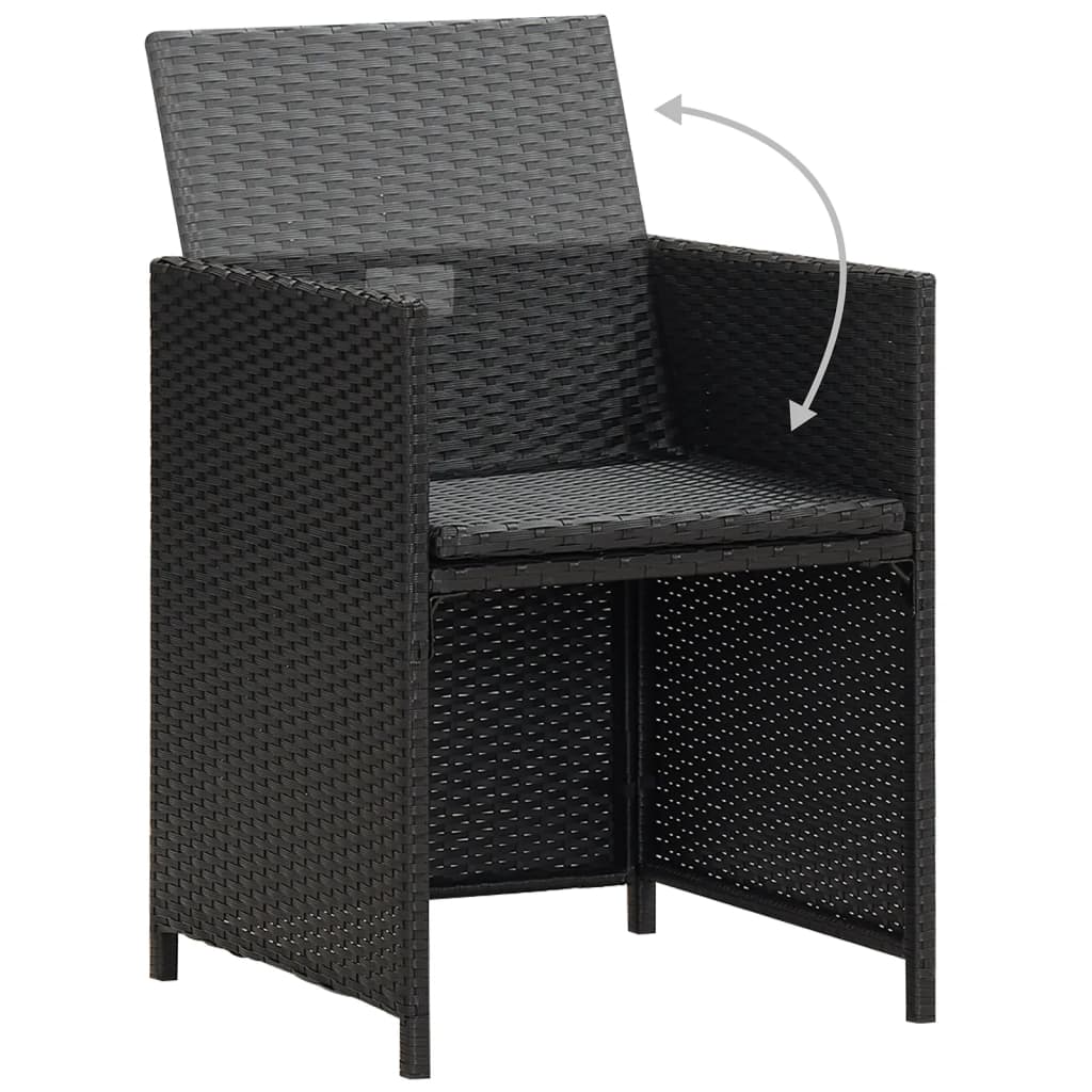 vidaXL Gartenstühle 4 Stk. Poly Rattan Schwarz