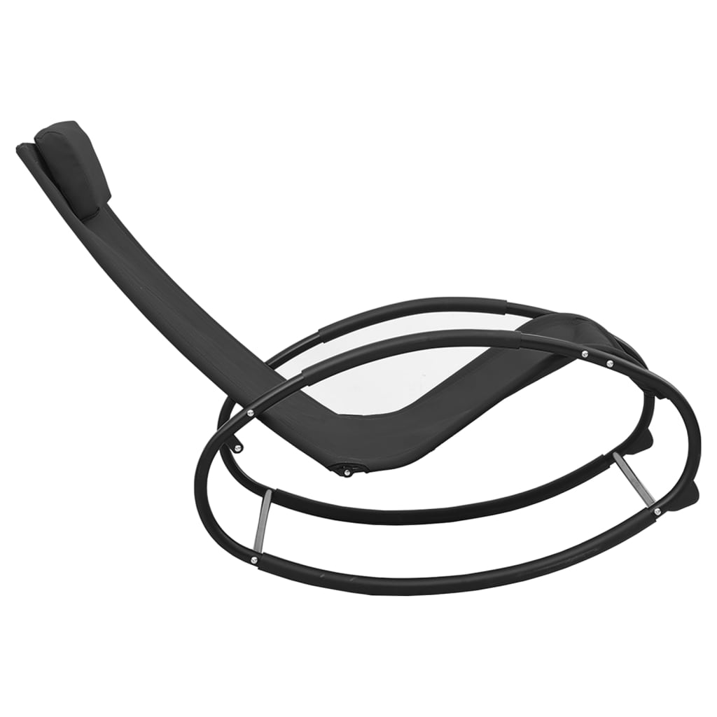 vidaXL Sonnenliege mit Kissen Stahl und Textilene Schwarz