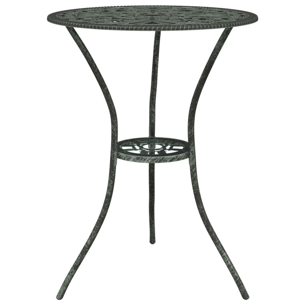 3-tlg. Bistro-Set Aluminiumguss Grün