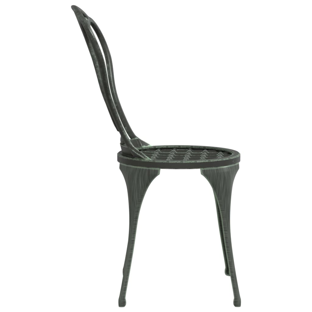 3-tlg. Bistro-Set Aluminiumguss Grün