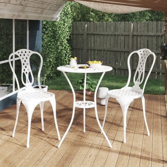 3-tlg. Bistro-Set Aluminiumguss Grün
