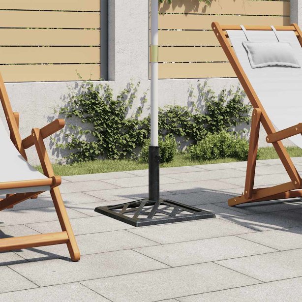 vidaXL Sonnenschirmständer Schwarz 48x48x33 cm Gusseisen
