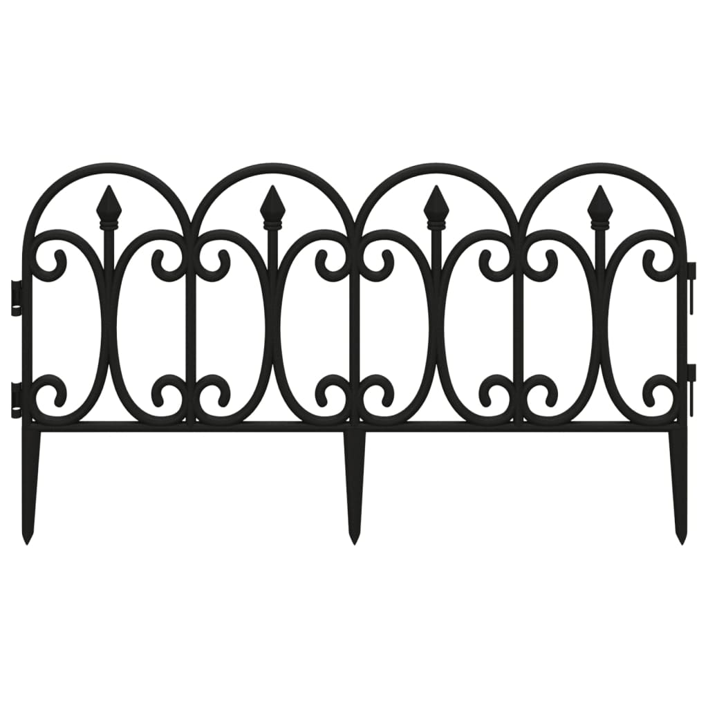 vidaXL Rasenkanten 17 Stk. Schwarz 10 m PP