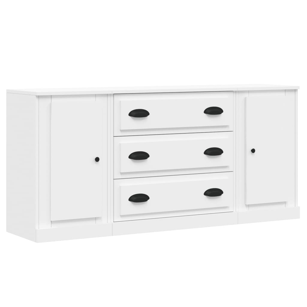 vidaXL Sideboards 3 Stk. Weiß Holzwerkstoff