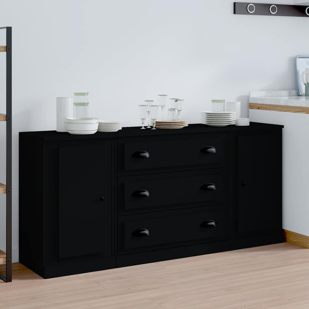 Sideboards 3 Stk. Weiß Holzwerkstoff