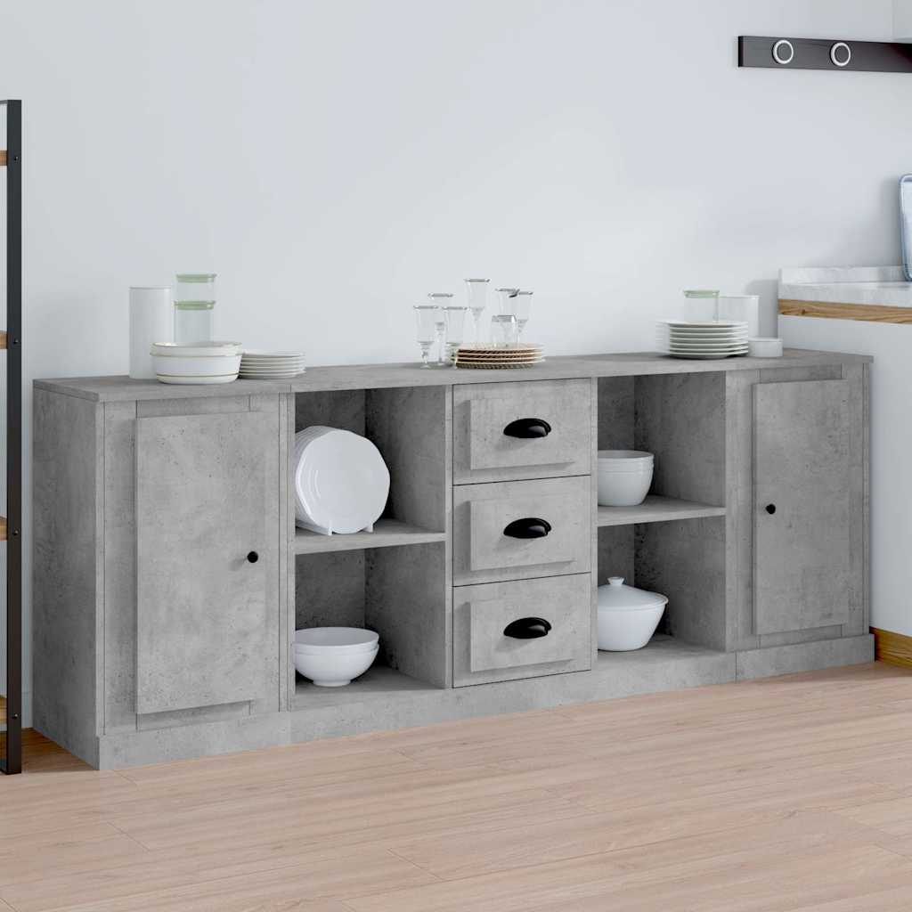 Sideboards 3 Stk. Weiß Holzwerkstoff