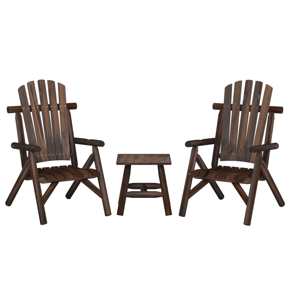 3-tlg. Garten-Lounge-Set Massivholz Fichte