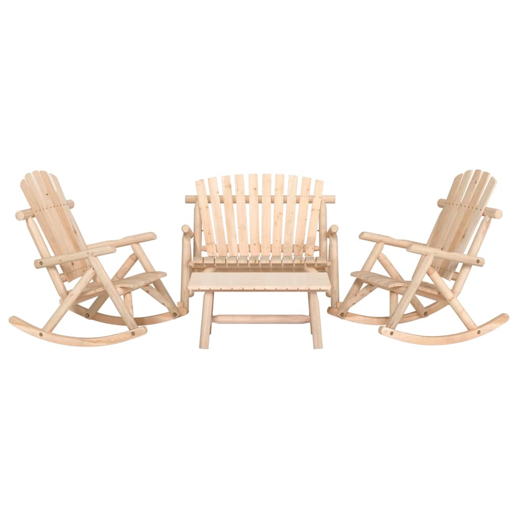 3-tlg. Garten-Lounge-Set Massivholz Fichte