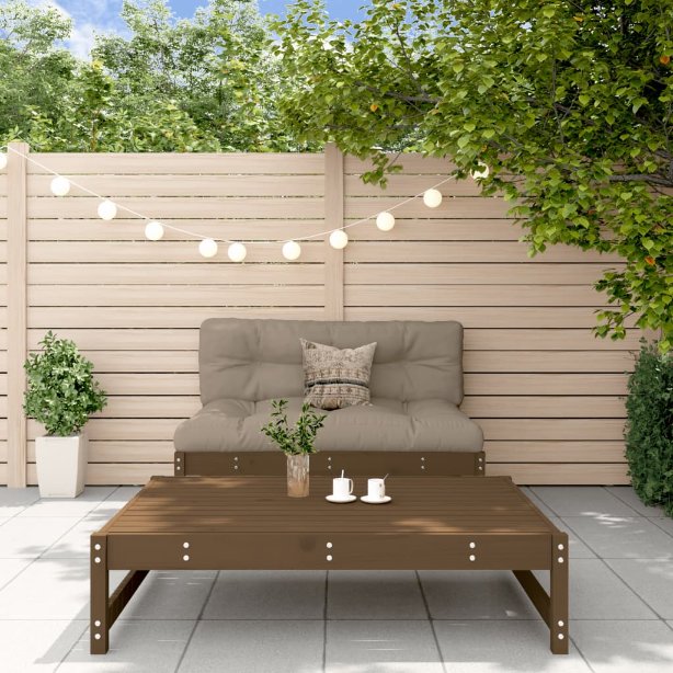 2-tlg. Garten-Lounge-Set mit Kissen Massivholz