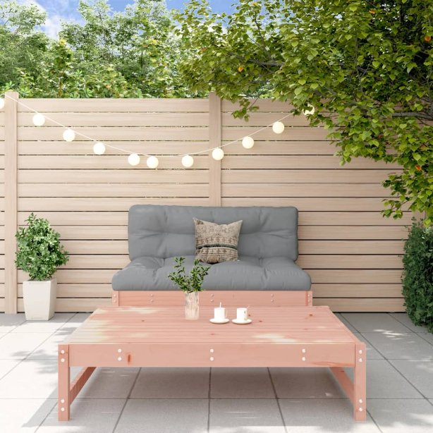 2-tlg. Garten-Lounge-Set mit Kissen Massivholz