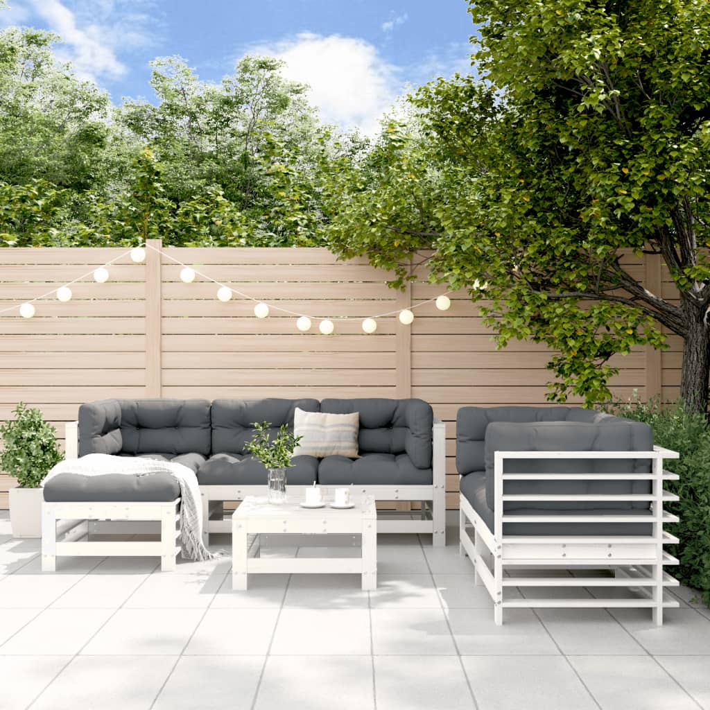 7-tlg. Garten-Lounge-Set Massivholz Kiefer