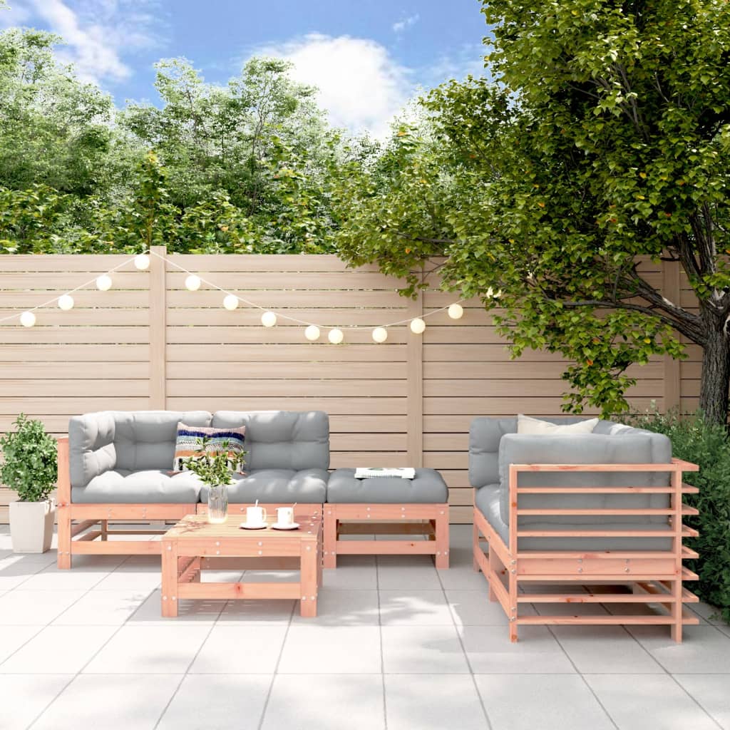 6-tlg. Garten-Lounge-Set Massivholz Kiefer