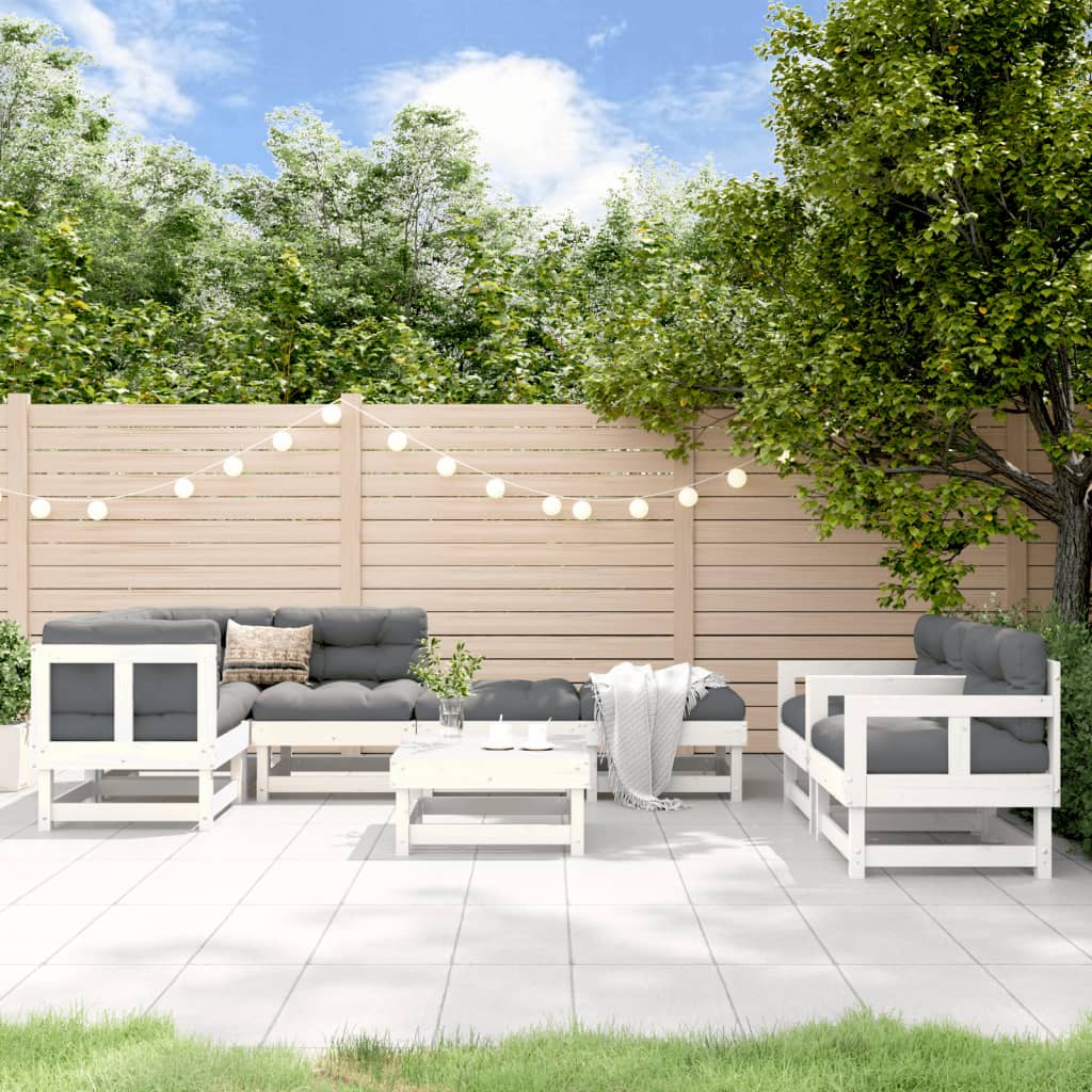 8-tlg. Garten-Lounge-Set Massivholz Kiefer