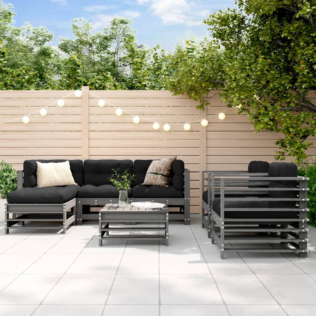 7-tlg. Garten-Lounge-Set Massivholz Kiefer
