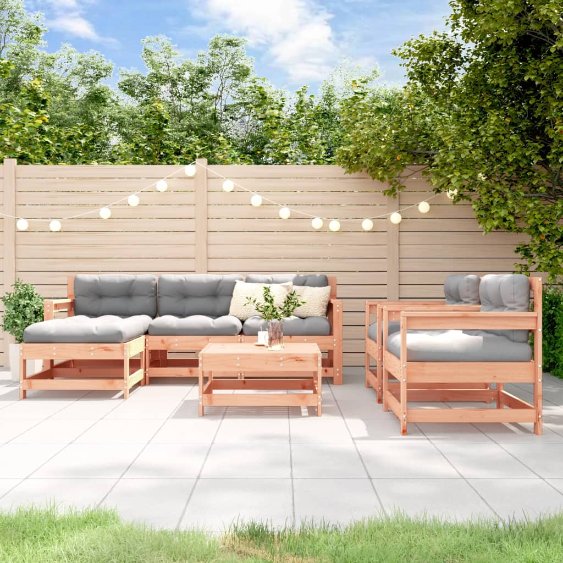 7-tlg. Garten-Lounge-Set Massivholz Kiefer