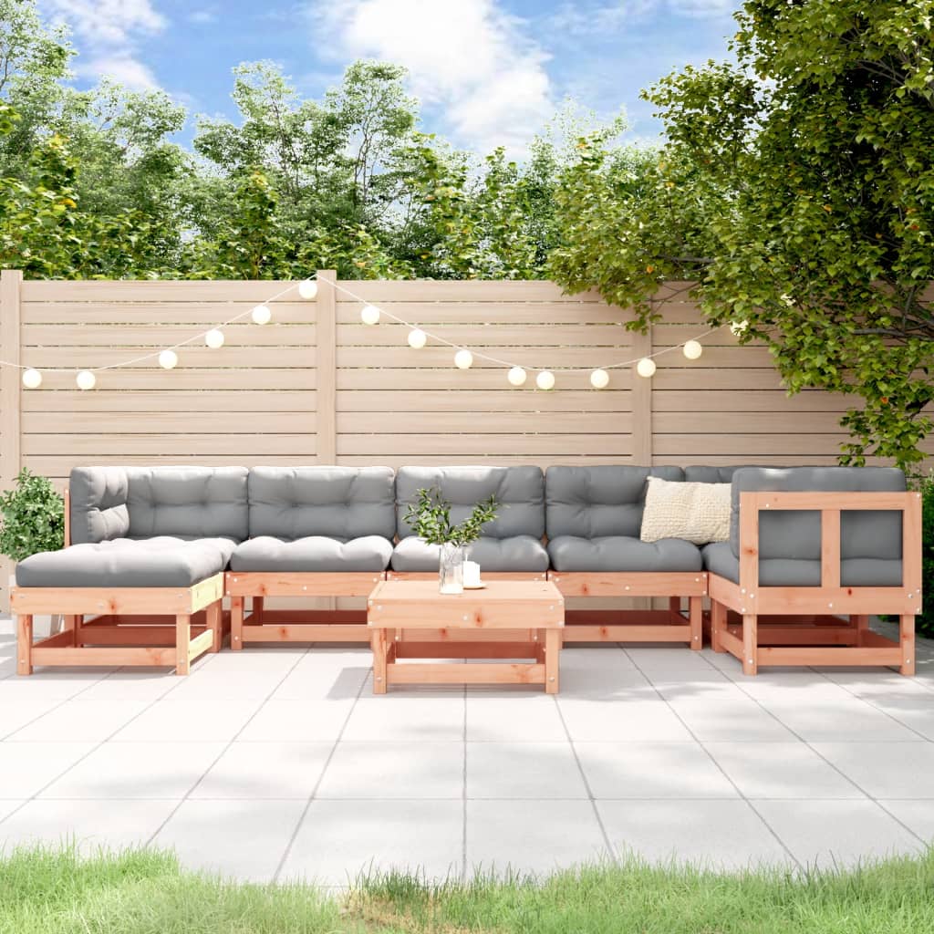 8-tlg. Garten-Lounge-Set Weiß Massivholz Kiefer