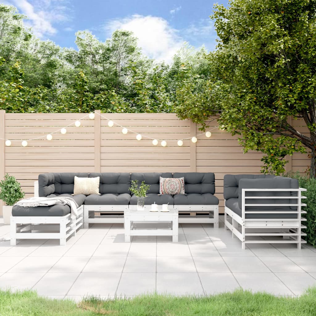 9-tlg. Garten-Lounge-Set Massivholz Kiefer