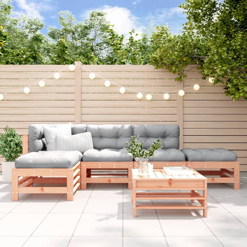 6-tlg. Garten-Lounge-Set Massivholz Kiefer