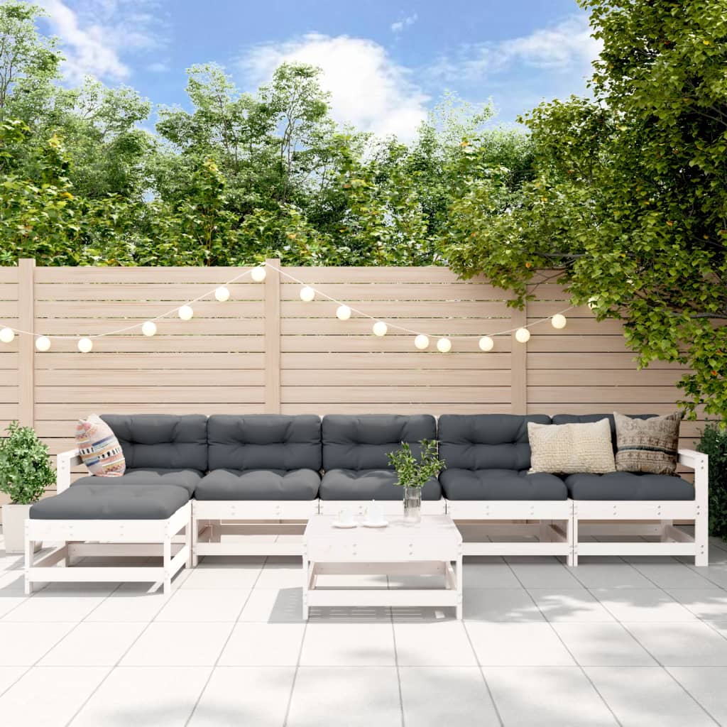 7-tlg. Garten-Lounge-Set Massivholz Kiefer