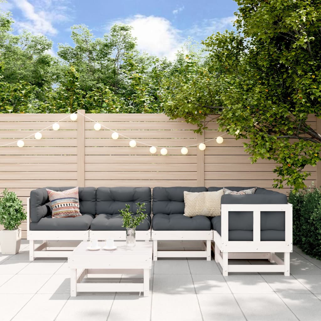 6-tlg. Garten-Lounge-Set Massivholz Kiefer