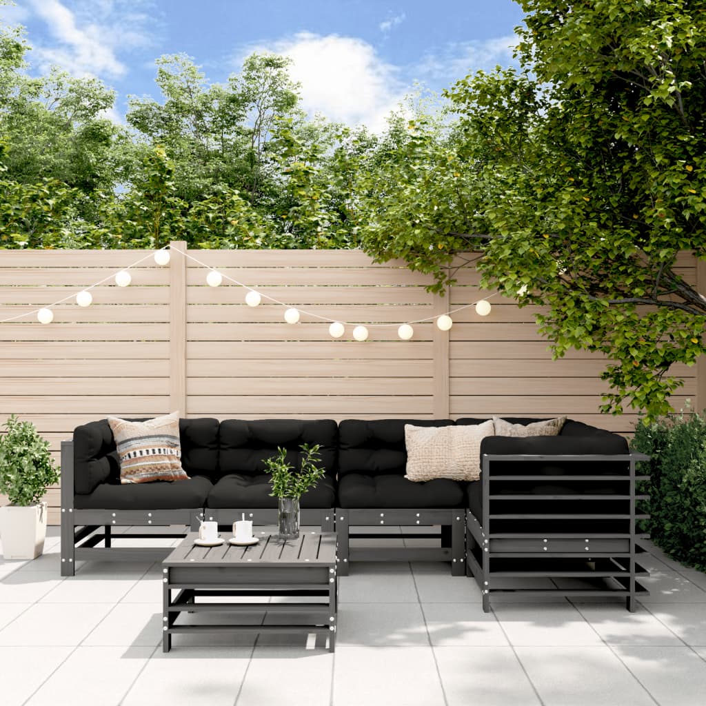 6-tlg. Garten-Lounge-Set Massivholz Kiefer