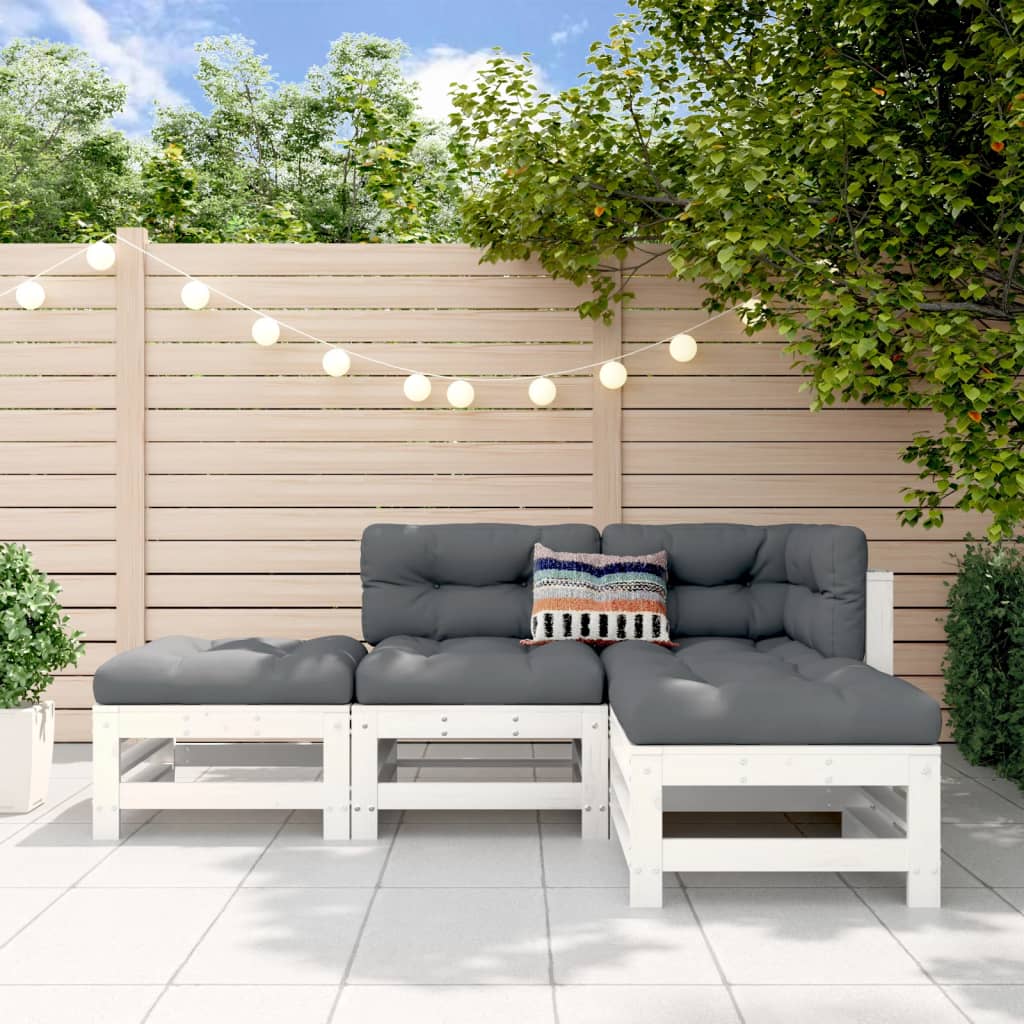 4-tlg. Garten-Lounge-Set Massivholz Kiefer