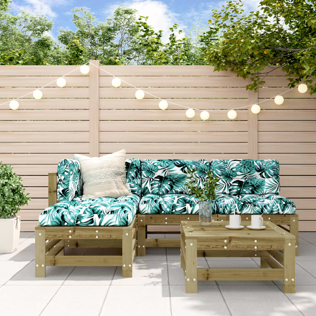 5-tlg. Garten-Lounge-Set Massivholz Kiefer