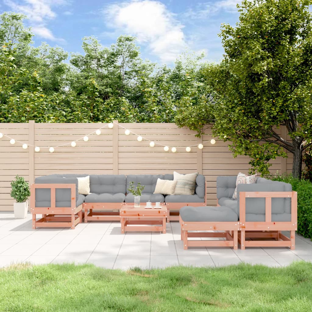 10-tlg. Garten-Lounge-Set Weiß Massivholz Kiefer