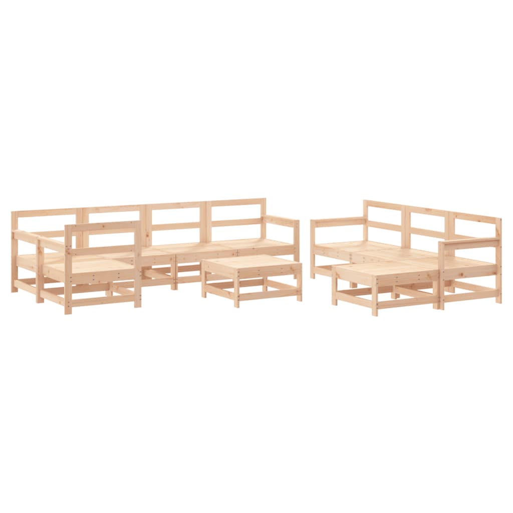 vidaXL 10-tlg. Garten-Lounge-Set Massivholz Kiefer