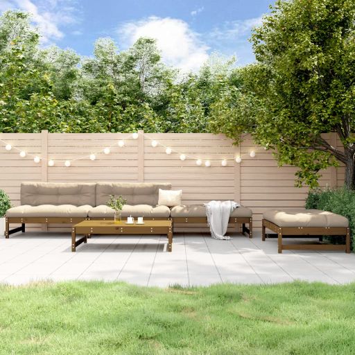 5-tlg. Garten-Lounge-Set Massivholz Kiefer