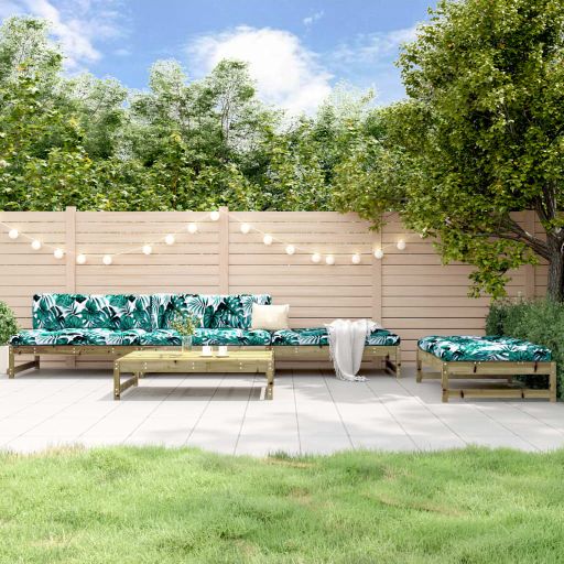 5-tlg. Garten-Lounge-Set Massivholz Kiefer