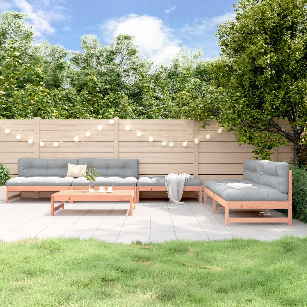 6-tlg. Garten-Lounge-Set Massivholz Kiefer