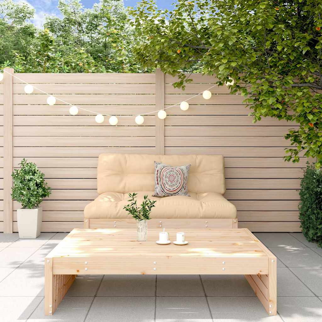 2-tlg. Garten-Lounge-Set Weiß Massivholz Kiefer