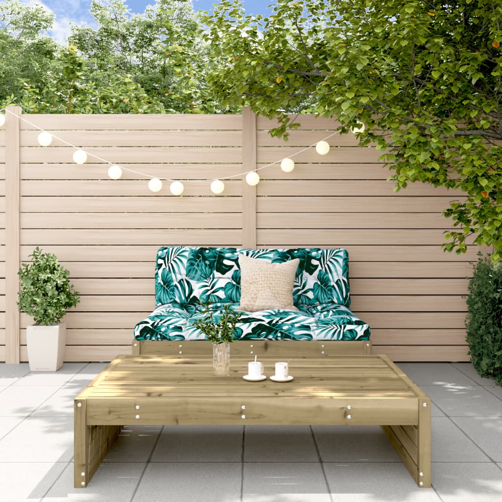 2-tlg. Garten-Lounge-Set Weiß Massivholz Kiefer