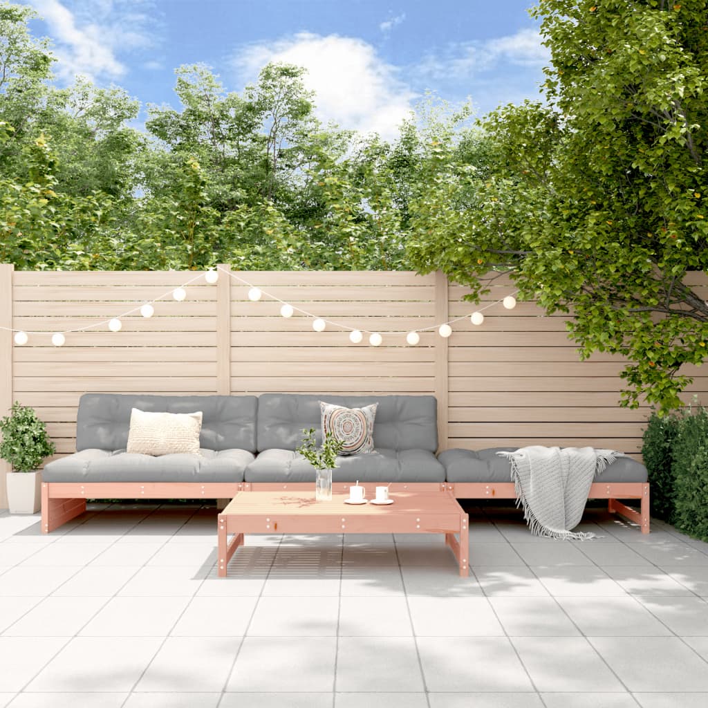 4-tlg. Garten-Lounge-Set Weiß Massivholz Kiefer