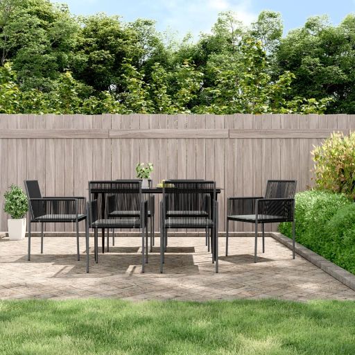 Gartenstühle mit Kissen 4 Stk. Schwarz 54x60,5x83,5 cm