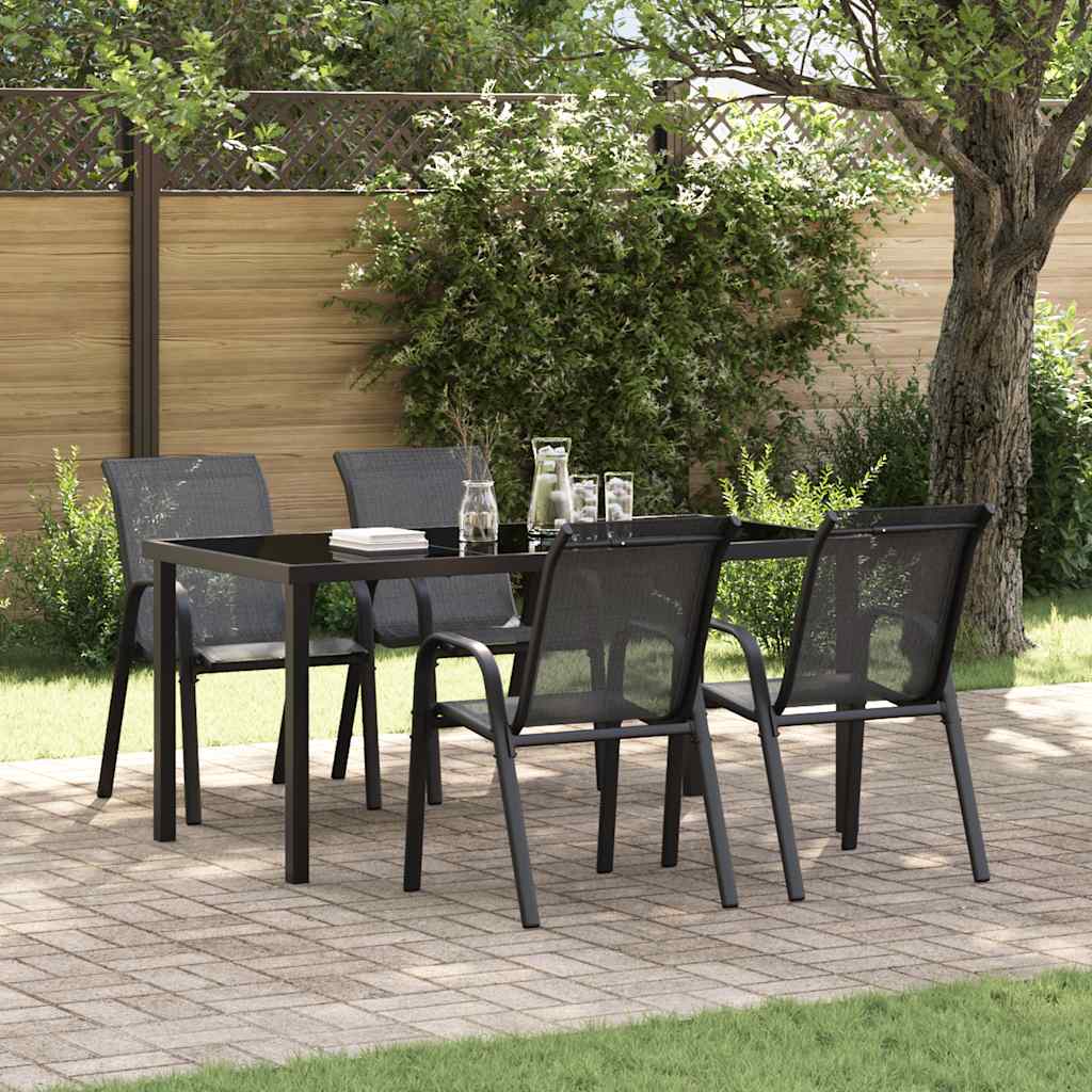 Stapelbare Gartenstühle 2 Stk. Braun Textilene