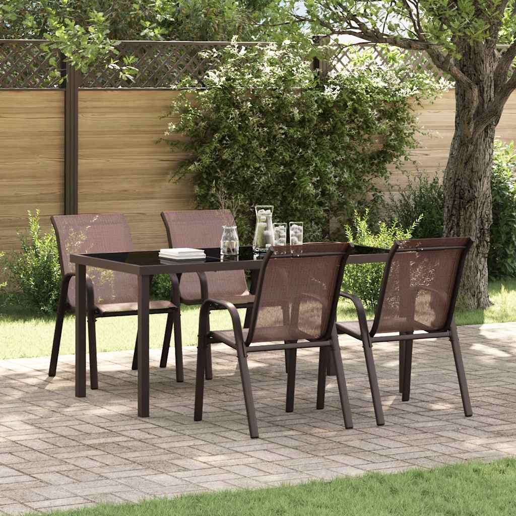 Stapelbare Gartenstühle 2 Stk. Braun Textilene