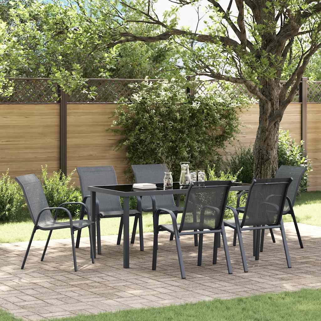 Stapelbare Gartenstühle 2 Stk. Braun Textilene